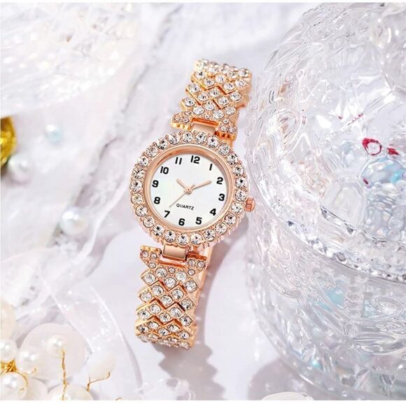 Rose Gold Watch and Tennis Bracelet Set - Picture 2 of 5